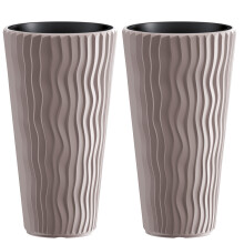 (Mocca, 2) Stunning Sandy Slim Large Plant Pot Flower Planters Indoor Outdoor Garden