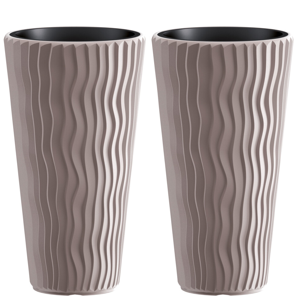 Urbn-Garden (Mocca, 2) Stunning Sandy Slim Large Plant Pot Flower Planters Indoor Outdoor Garden