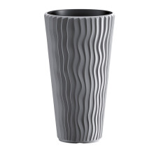 (Stone Grey, 1) Stunning Sandy Slim Large Plant Pot Flower Planters Indoor Outdoor Garden