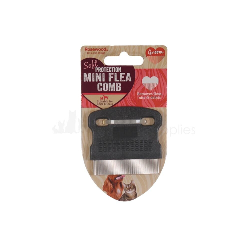 (Mini Flea Comb) Rosewood Soft Protection Flea Comb