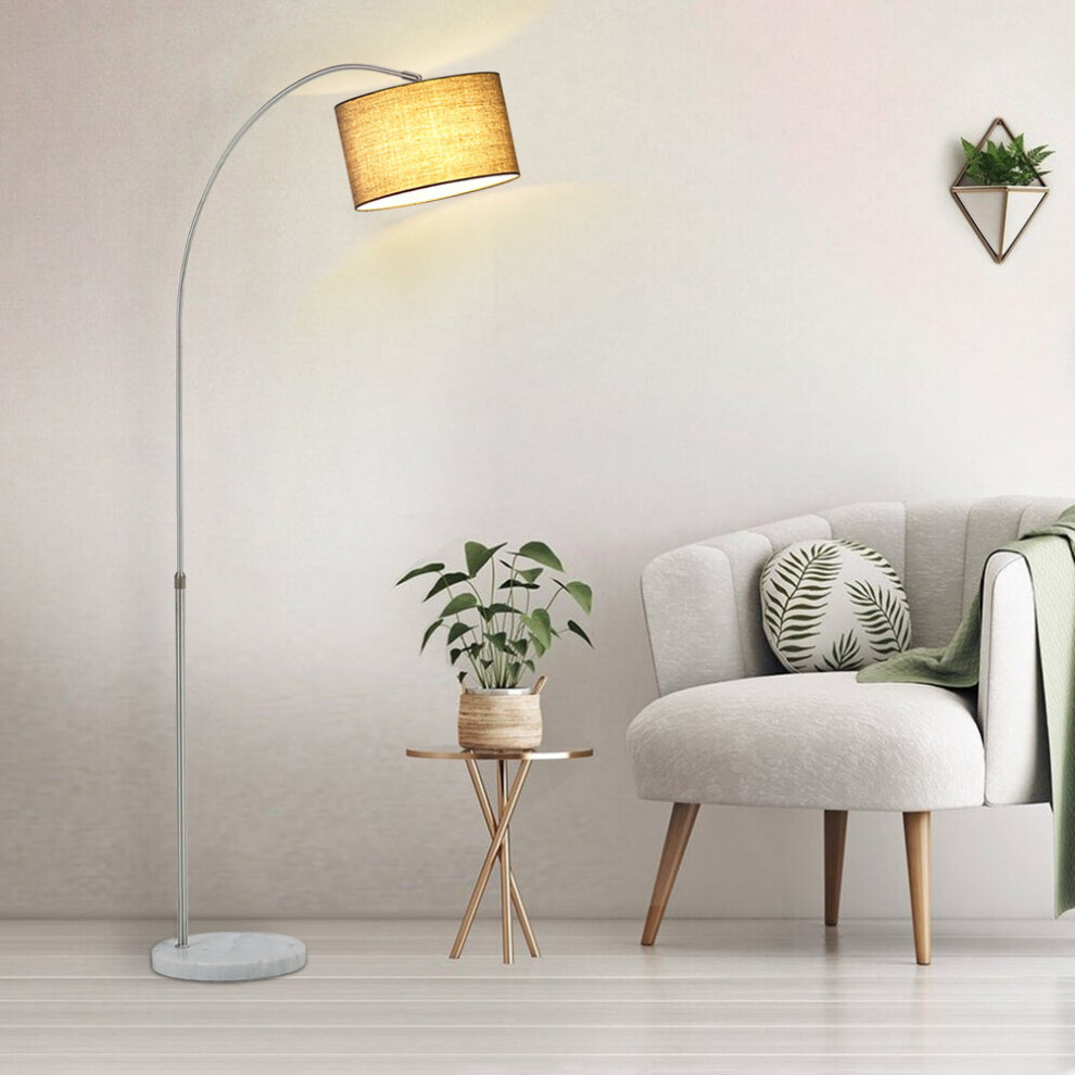 (Grey) Modern Arc Floor Lamp Reading Light with Adjustable Stand