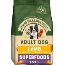 James Wellbeloved Superfoods Adult Dog Food Lamb With Sweet Potato & Chia 1.5kg