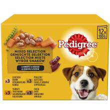 48 x Pedigree Adult Dog Pouches Wet Food Mixed Varieties In Gravy 100g
