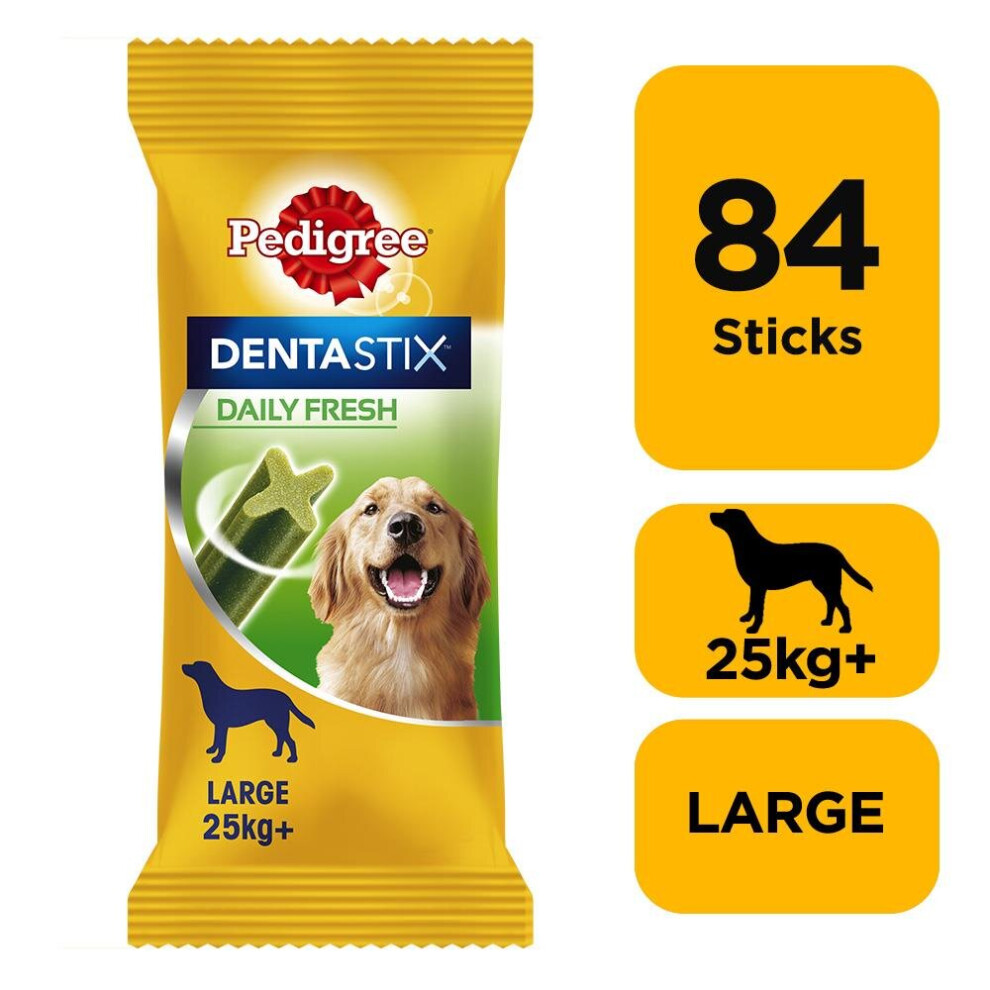 Pedigree 84 Dentastix Fresh Adult Large Dog Treats 84 Dental Sticks Dog Chews