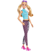 Barbie Fashionistas Puppe #158, Lange Blonde Zöpfe mit Sportoberteil, Leggings, Sneakers & Sonnenbrille, Spielzeug für 3-8 Jahre