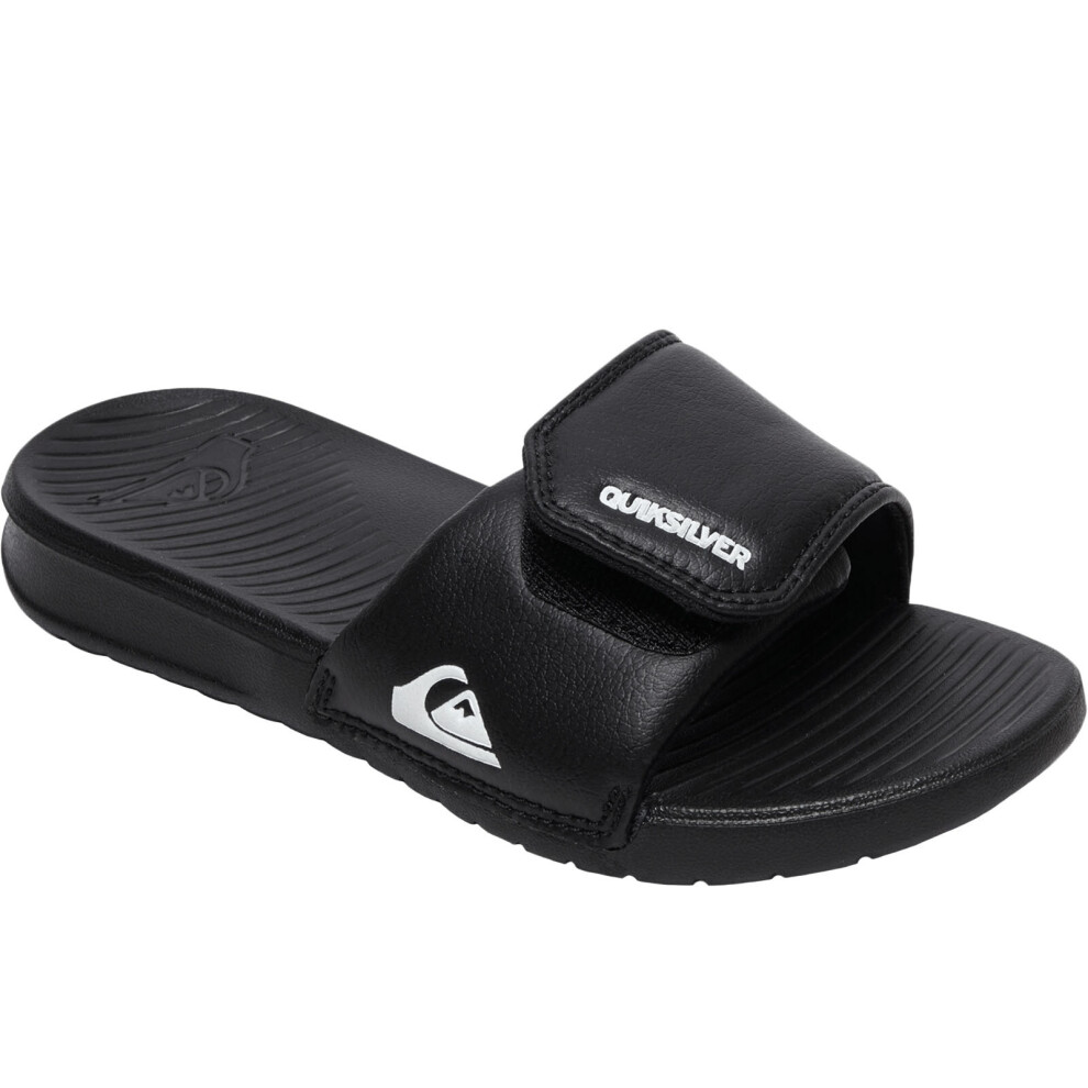 (2.5 UK, Black) Quiksilver Boys Kids Bright Coast Adjustable Sandals Slides Flip Flops Sliders