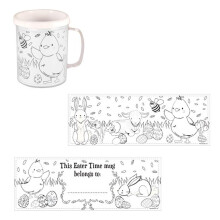 Easter Arts and Crafts - Colouring Mug / Cup with 2 Pictures