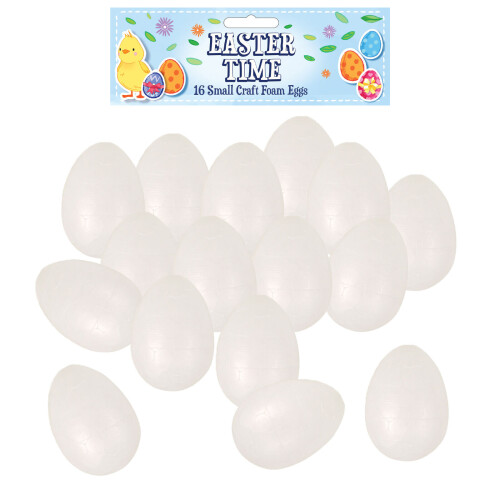Easter Decorations, Bonnet Arts and Crafts, Egg Hunt - 16 Pack 4cm Foam Eggs