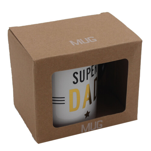 WIDDOP and Co. Gift Boxed White Mug with Black / Gold - Fathers Day - Super Dad 2