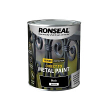 Ronseal Metallfärg för direkt applicering på metall - svart högblank 750 ml 39195