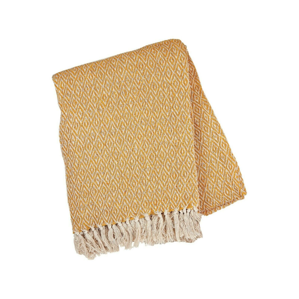 Scani Boho Mustard Blanket Throw