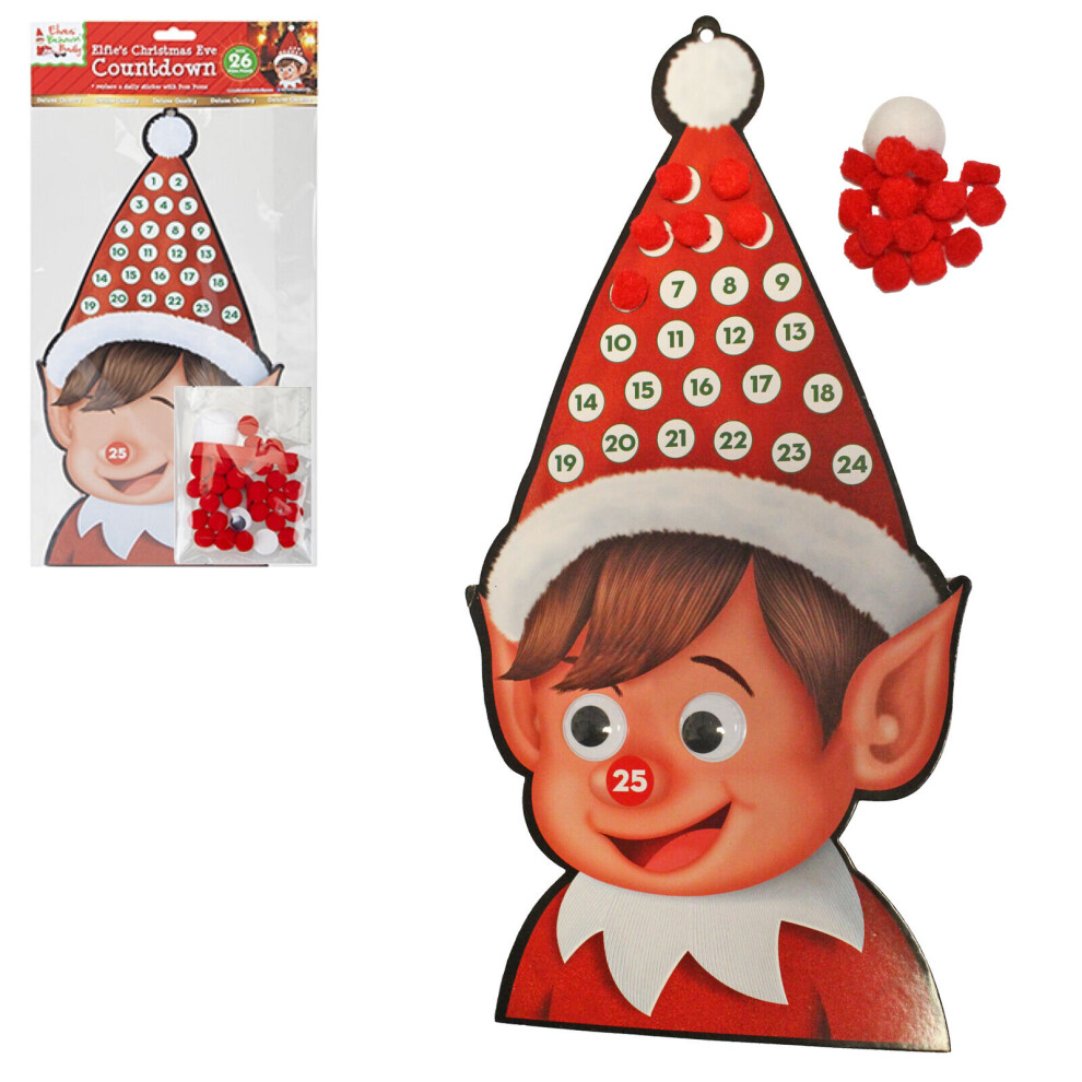 Elf Pom Pom Countdown to Christmas Advent Calendar