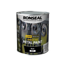 Ronseal Direct to Metal Paint Black Matt 750ml 39197
