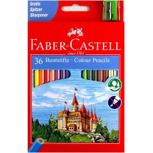 Buntstifte - FABER-CASTELL - Schloss - 36 Teile - Sechskantform - Anspitzer inklusive