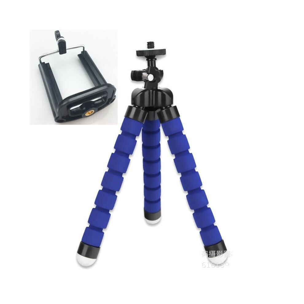( And Clip) Phone Tripod Holder, Clip Stand, Flexible Sponge, Octopus Mini For Camera Blue 3503942821735