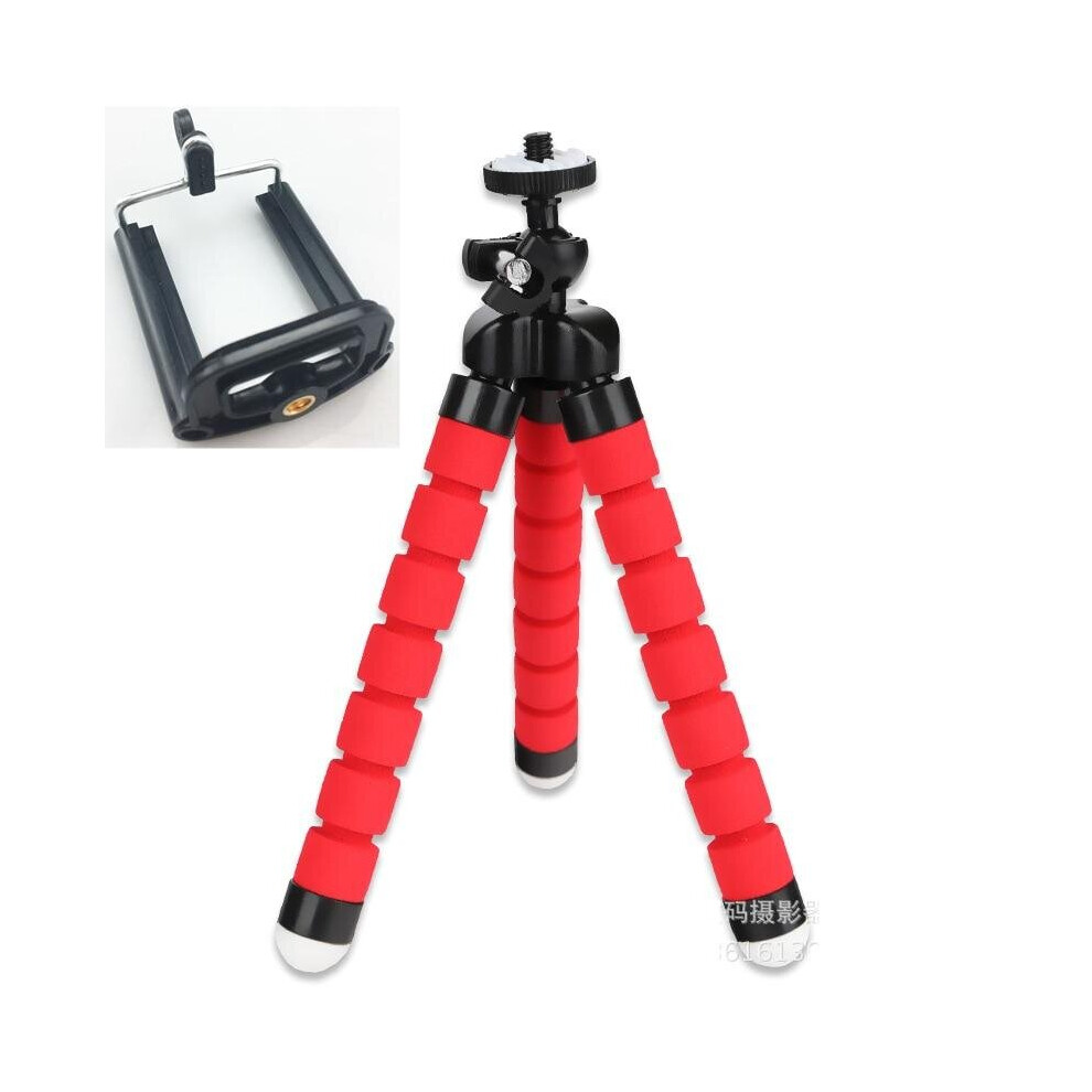 ( And Clip) Phone Tripod Holder, Clip Stand, Flexible Sponge, Octopus Mini For Camera Red 3503942821711