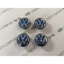 Volkswagen VW 65mm Alloy Wheel Centre Cap Blue & Chrome Replacement Part