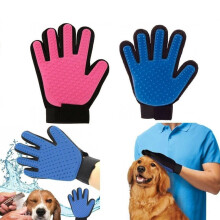 (One Pair-Blue) 1Pair Pet Dog Cat Grooming Glove Deshedding Brush Fur Remover Mitt Left Right Hand
