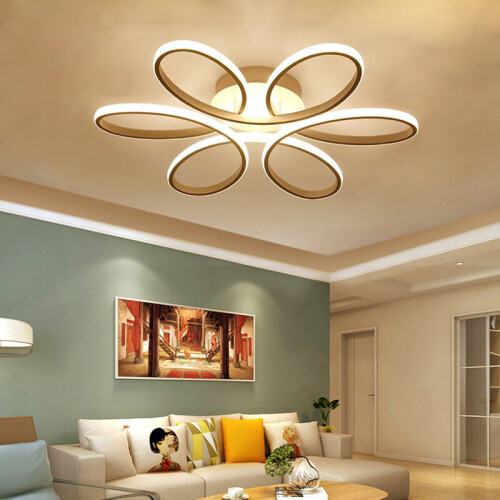 Living And Home (Flower, 58cm) Modern Dimmable LED Chandelier Ceiling Light with Remote 1