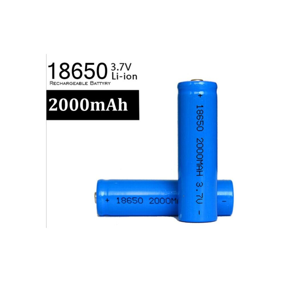 (2 Pcs 2000 Mah) 18650 3.7V Rechargeable Lithium Battery With Case 7381457038956