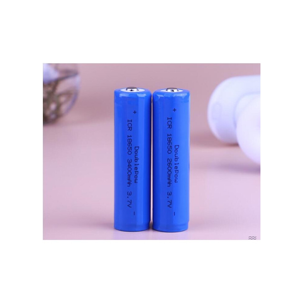 (2 PCS 2600 MAH) 18650 3.7V Rechargeable Lithium Battery With Case