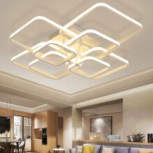 (Suqare, 8 Heads) Modern Dimmable LED Chandelier Ceiling Light with Remote