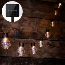 (Powered 10-Bulb) Outdoor Solar-Powered 20-Bulb Retro String Lights
