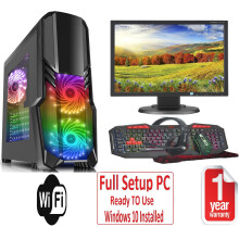 Gaming PC FullSetup Core i5 8GB RAM 1TB GT730 19 inch Monitor G FORCE - Refurbished
