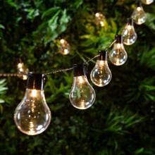 (Powered 20-Bulb) Outdoor Solar-Powered 20-Bulb Retro String Lights