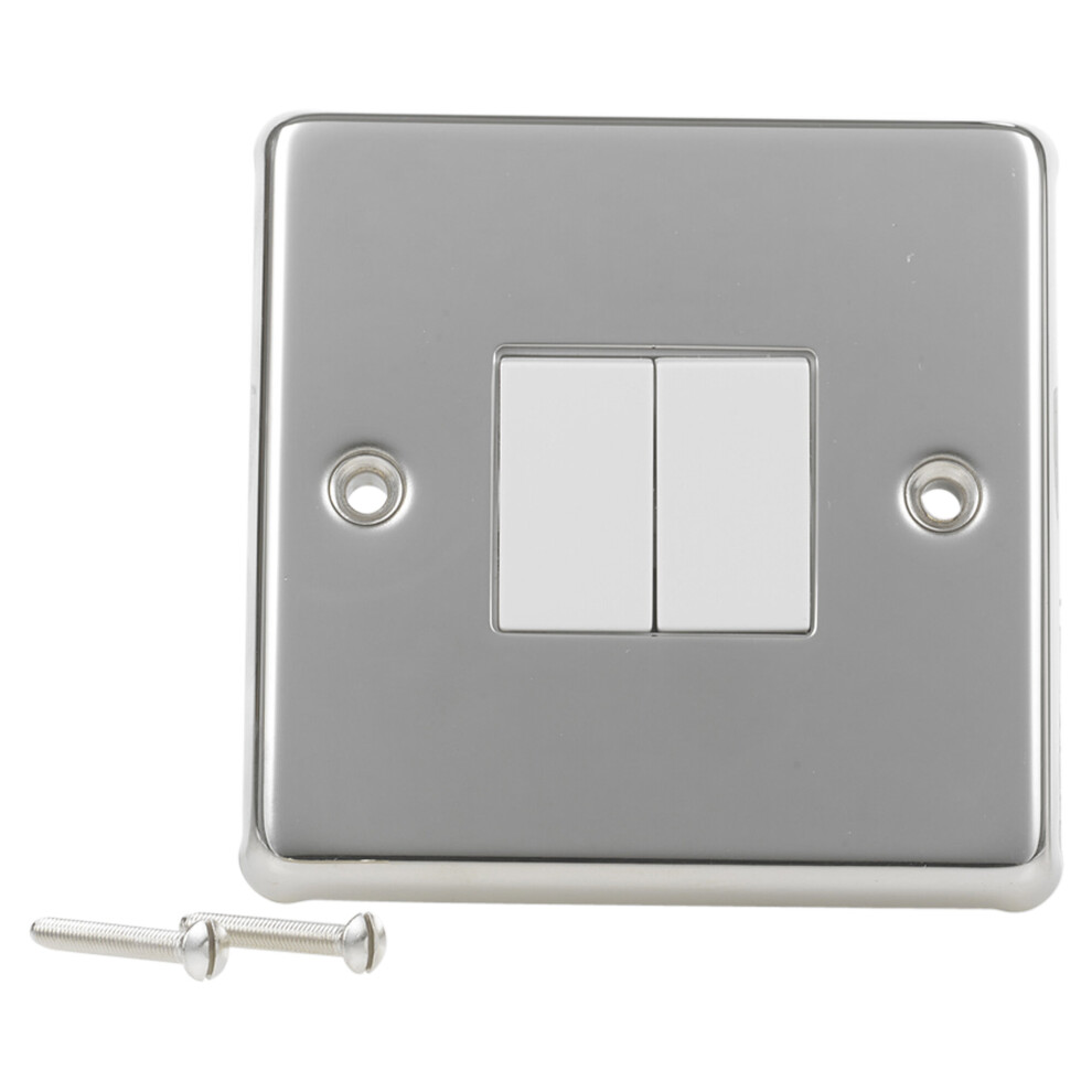 (2 Gang) Volex 2/4 Gang Polished Chrome Light Switches