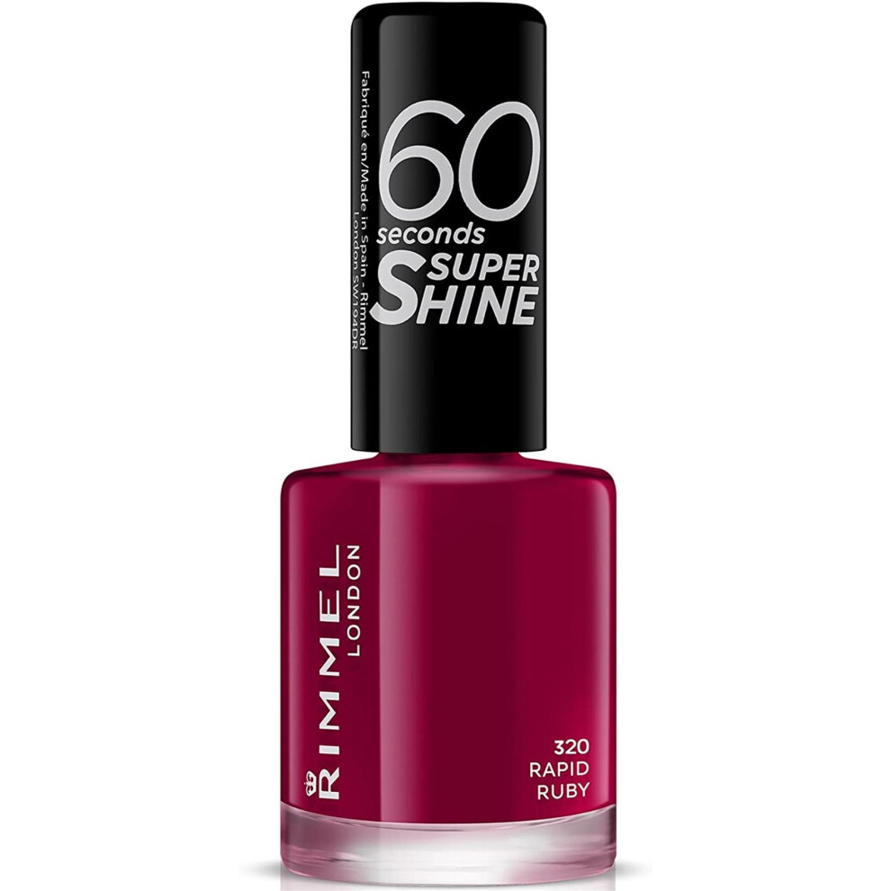 Rimmel 60 Seconds Super Shine Nail Polish, Black Cherries 8ml