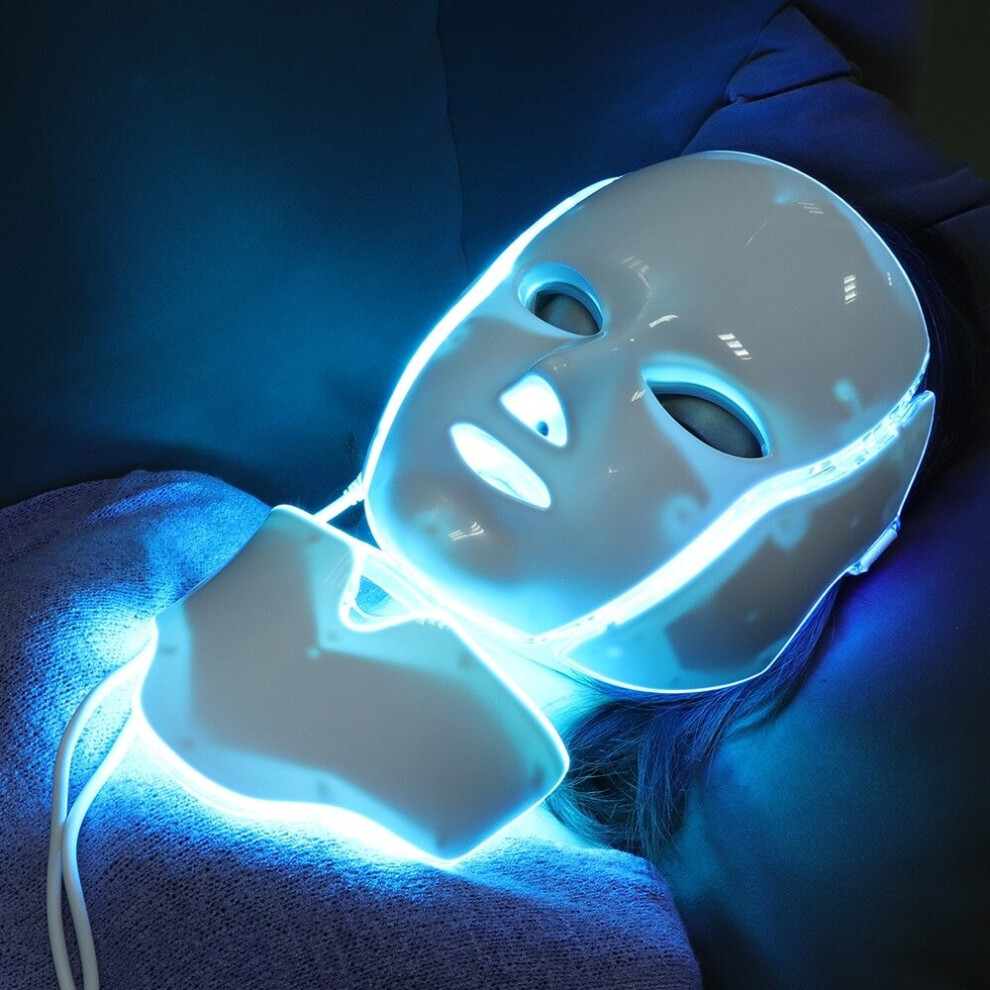 7 Colors Light LED Facial Mask With Neck Care Treatment Beauty Anti Acne Therapy Whitening|LED Mask