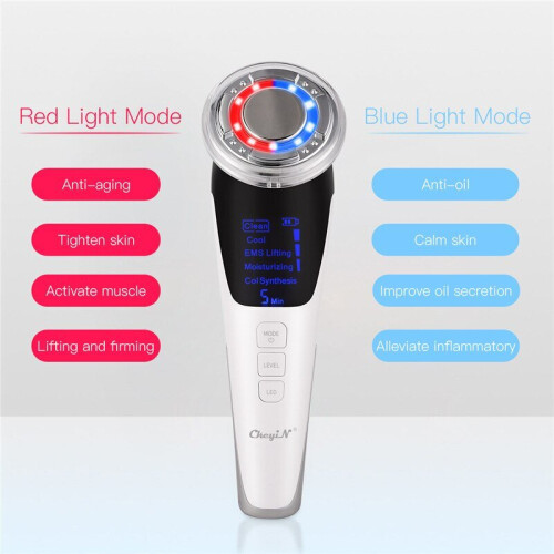 Ems Sonic Ion Facial Massager Removal Machine Moisturizing Face Lifting Device|Ion Device(White) 1