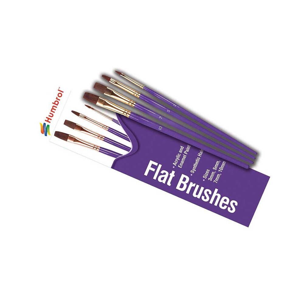 Brush Pack Flat Brushes Synthetic Humbrol AG4305