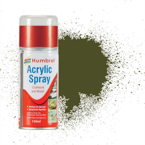 Humbrol 150ml No 155 Olive Drab Matt  Spray Can Humbrol AD6155
