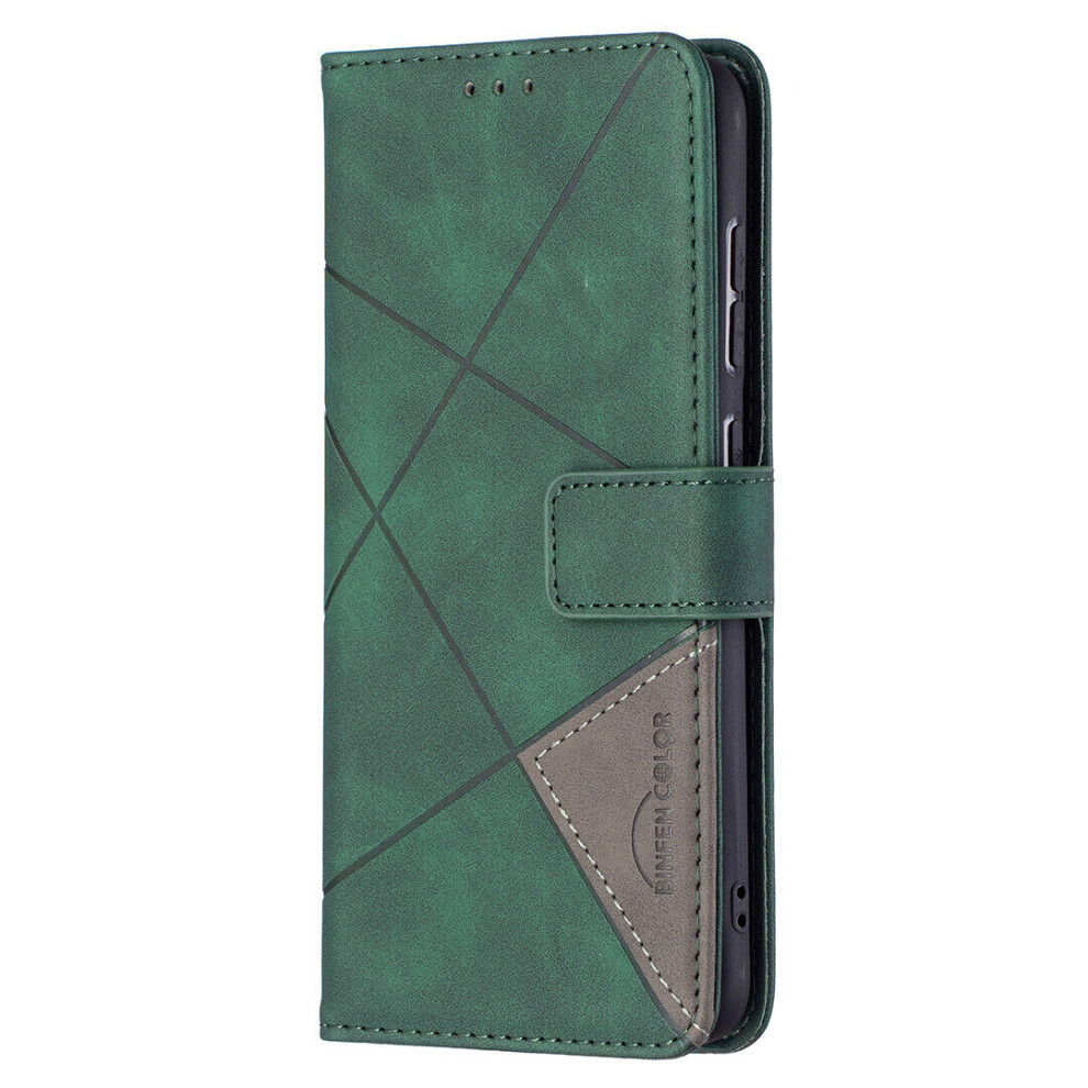 Samsung Galaxy S21 FE Case Premium PU Leather Folio Cover Magnetic -Green