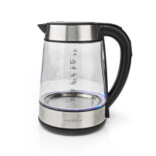 Large 1.7L Blue LED Light Illuminated Glass Kettle 360 Cordless Electric Filter