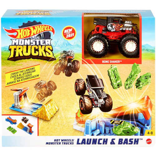 Hot Wheels Hot Wheels Monster Trucks Launch and Bash Play Set [GVK08]