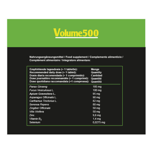 Volume500, Volume500, Improve Sperm Quality & Quantity, Capsule, 30 de capsule 2
