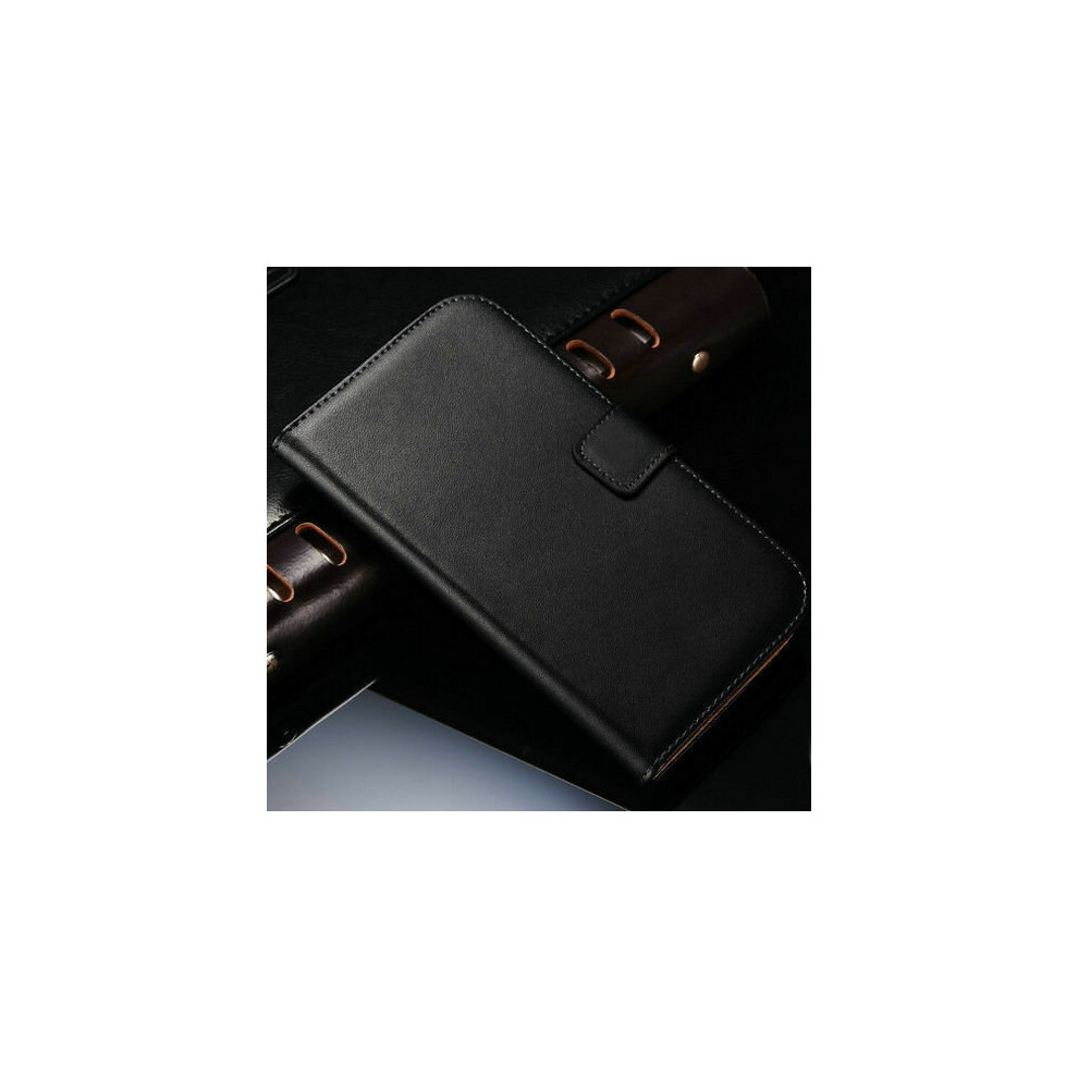 Premium Genuine Leather Wallet Book Case For Huawei P40 Pro - Black 5055546010070