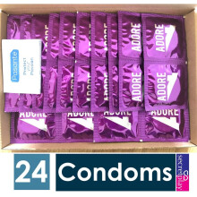 24 x Adore Extra Sure Condoms | Smooth Lubricated Latex Condoms