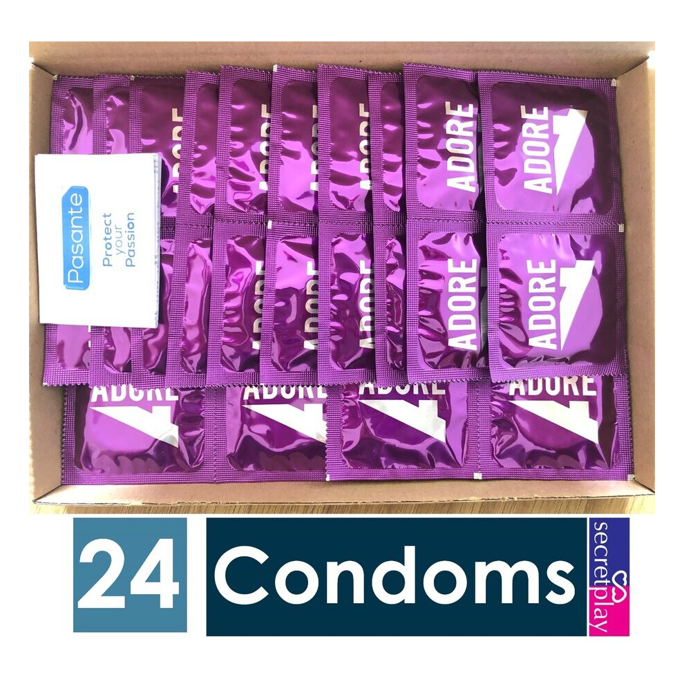 Adore 24 X Extra Sure Condoms | Smooth Lubricated Latex Condoms