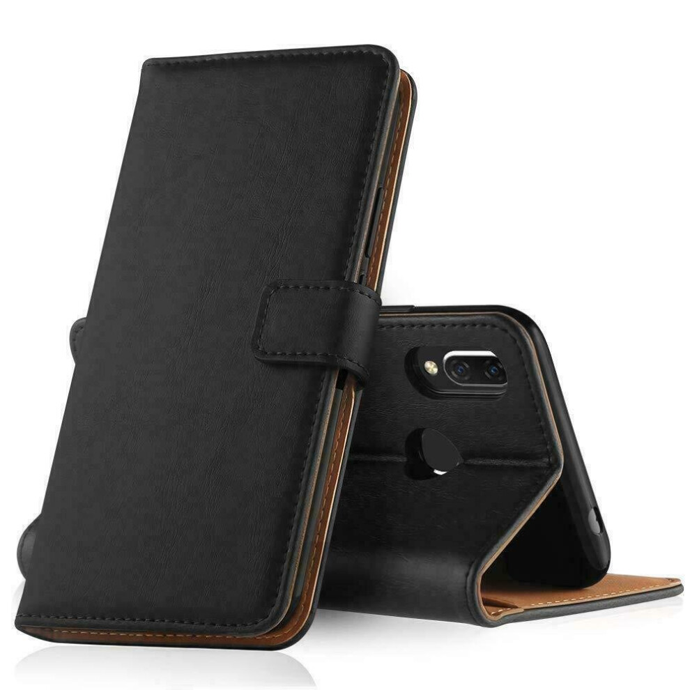 Premium Genuine Leather Wallet Book Case For Huawei P40 - Black 5055546012258