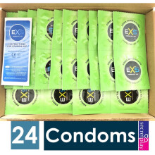 24 x Exs Ribbed Dotted Flared Condoms | Vegan | Orgasmic Stimulation Condoms