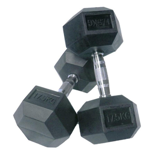 Hex Dumbbells - 2 x 17.5kg - Quality Anti-slip Grip