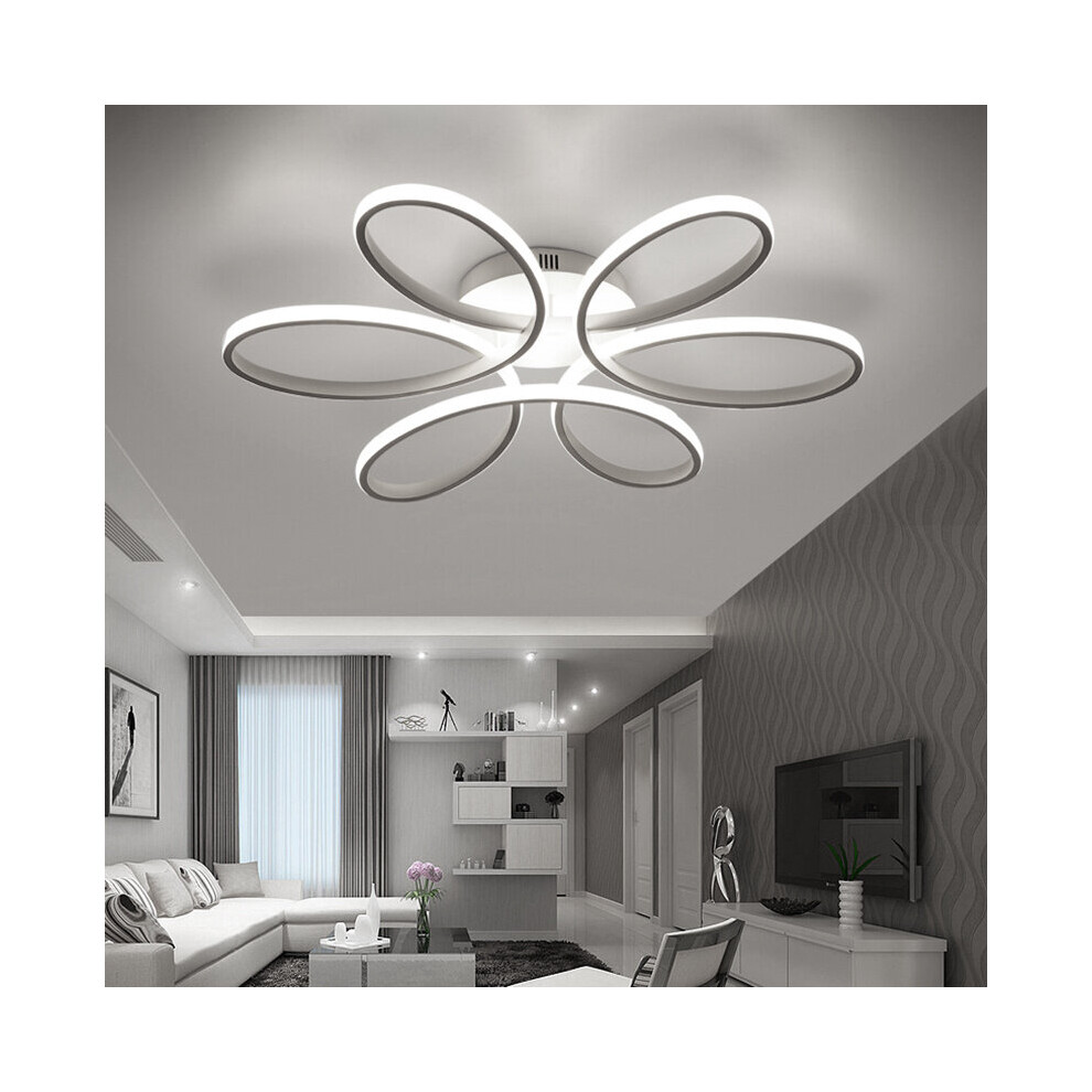 (White, 74cm-Cool White) Modern LED Ceiling Light Chandelier Lamp Flower Shape