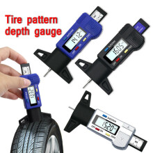 (Silver) Digital LCD Display Car Tyre Tire Tread Depth Gauge Meter Pressure Wear Measurer