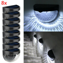 8 X LED SOLAR POWER GARDEN FENCE LIGHTS WALL OUTDOOR SECURITY LAMPS