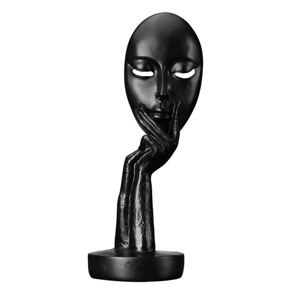 (Black--29cm) Tall Modern Art Abstract Thinker Face Sculpture Statue Figurine Head Ornament