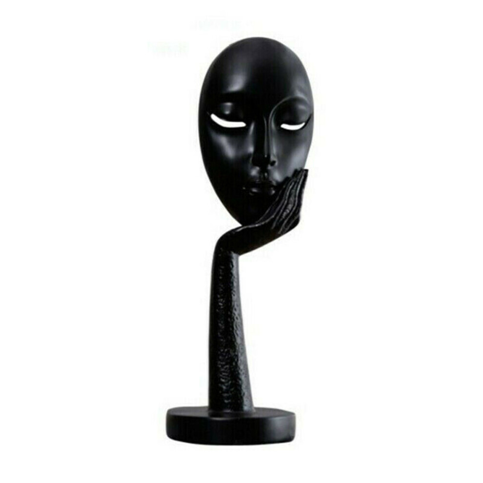 (Black--37cm) Tall Modern Art Abstract Thinker Face Sculpture Statue Figurine Head Ornament